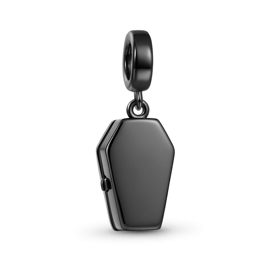 Gnoce Halloween Glow-in-the-Dark Coffin Skeleton Dangle Charm Platinum-plated Silver Blend_6