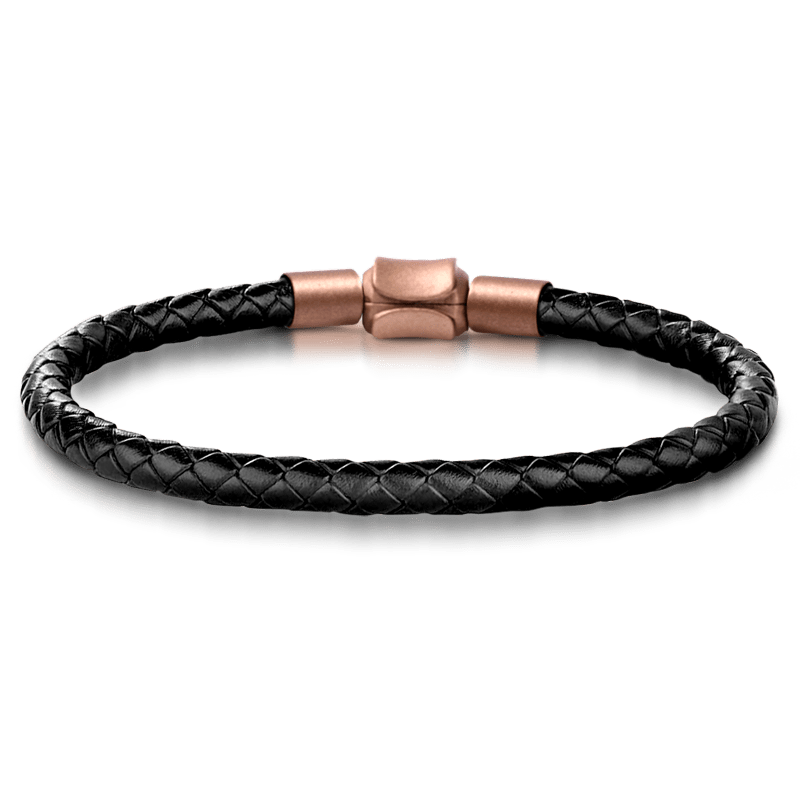 "Luck" Dice & King Men's Vintage Bead S925 Sterling Silver with Gift Copper Black Leather Men's Bracelet Jewelry for Men_4