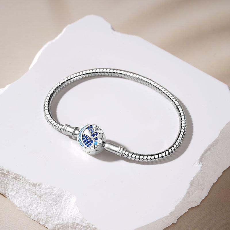 Gnoce Starry Night Basic Snake Chain Bracelet Platinum-plated Silver Blend_3