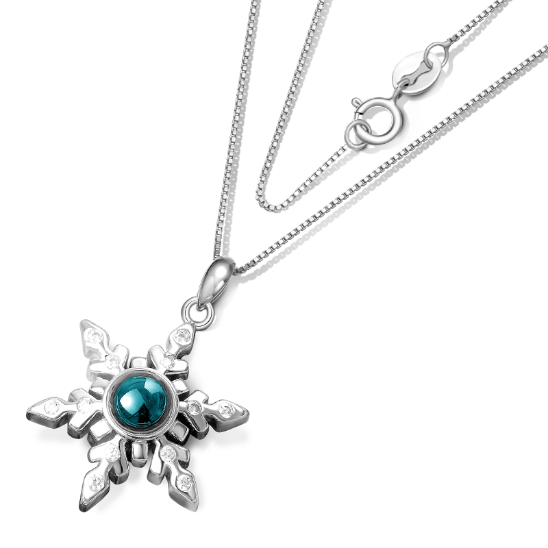 Gnoce Projection Snowflake Personalized Photo Necklace_4