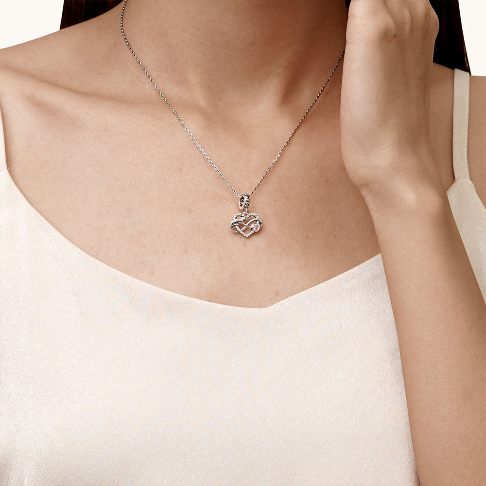 Gnoce Infinity Love Cat Pendant Dangle Charm_6