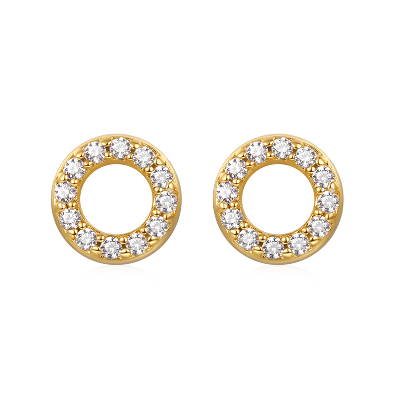 Gnoce Mini Pave Disc Stud Earrings_1
