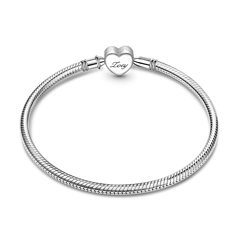 Gnoce Heart Butterfly Engravable Snake Chain Bracelet_2