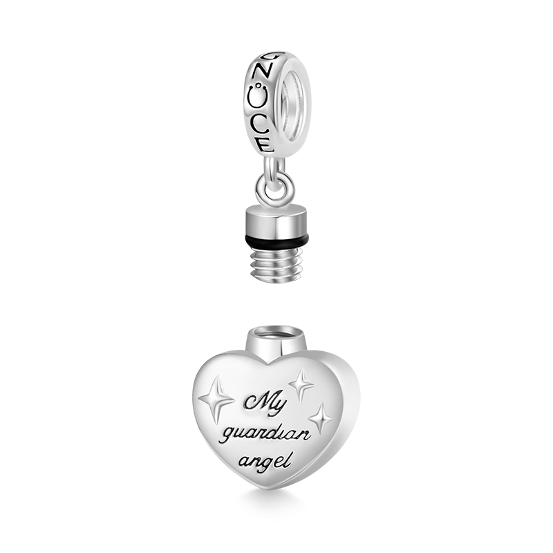 Gnoce “My guardian angel” Personalized Photo Heart Memorial Urn Ashes Pendant Dangle Charm_2