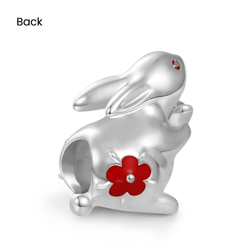 Gnoce Rabbit Red Flower Charm_2
