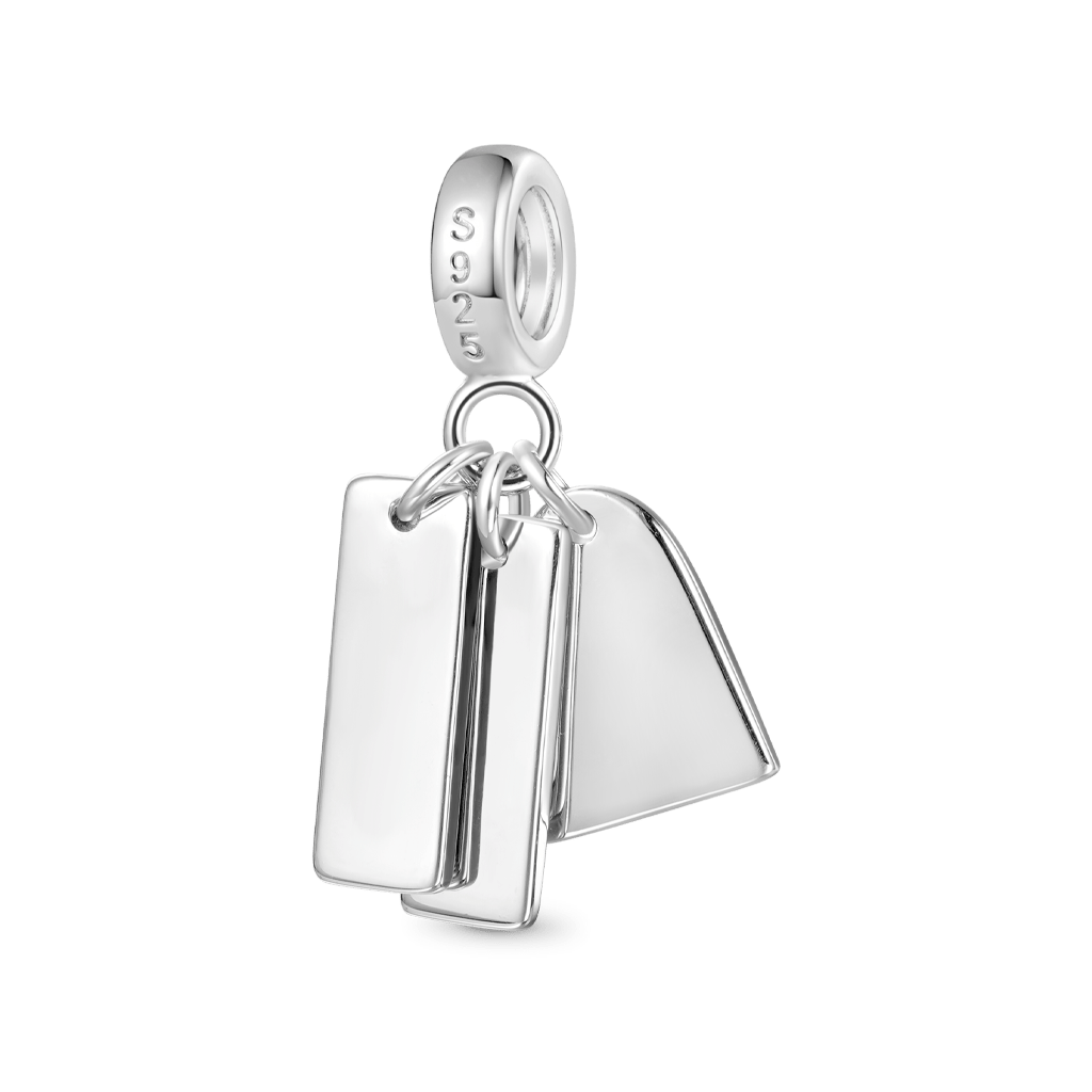 Gnoce Heart Engravable Triple Pendant Dangle Charm_3