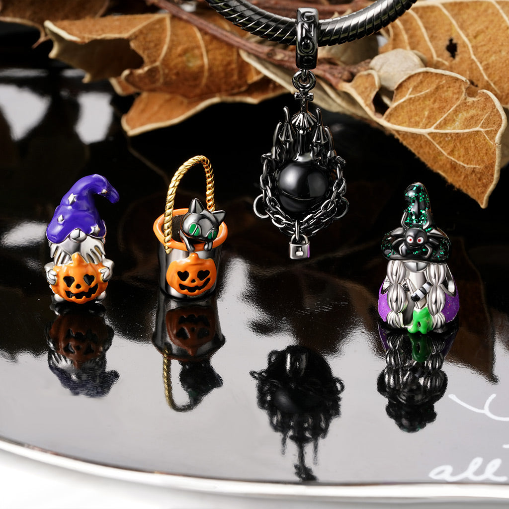 Gnoce Halloween Gnome Witch Spider Hat Charm_3