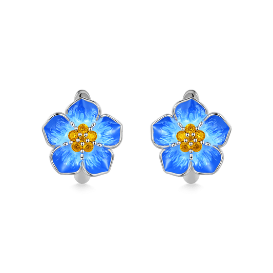 Gnoce Forget-Me-Not Flower Hoop Earrings_1