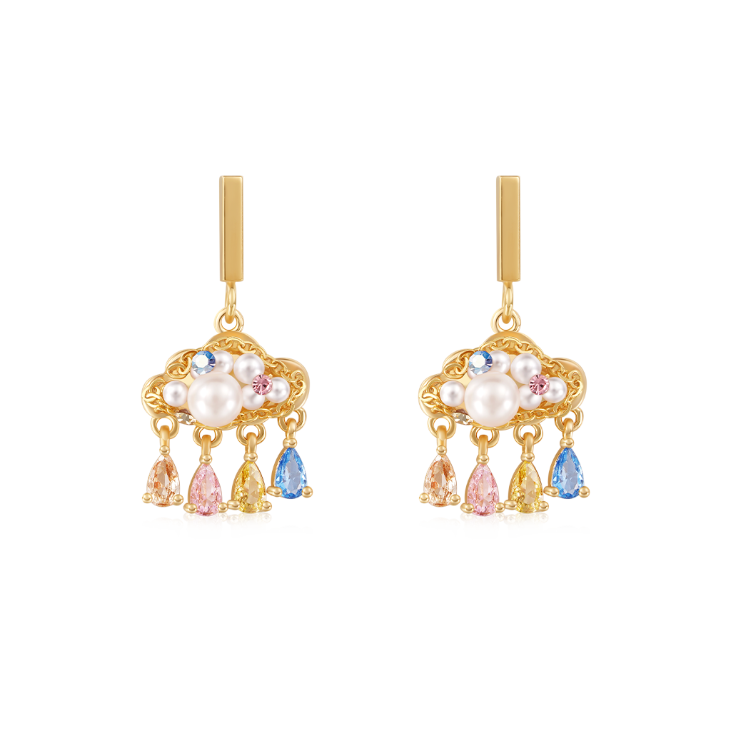 Gnoce Longevity Lock Pearls Drop Earrings_1