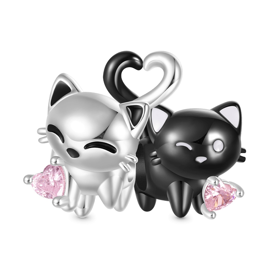 Gnoce Black Cat Heart Tail Birthstone Charm_3