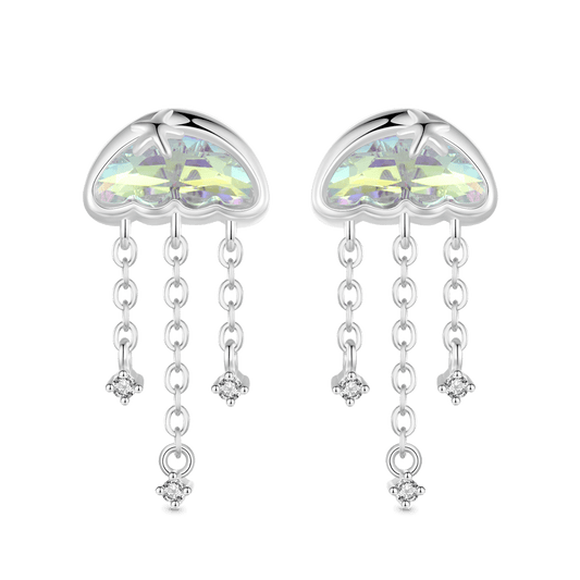 Gnoce Tassel Fantasy Jellyfish Stud Earrings_1