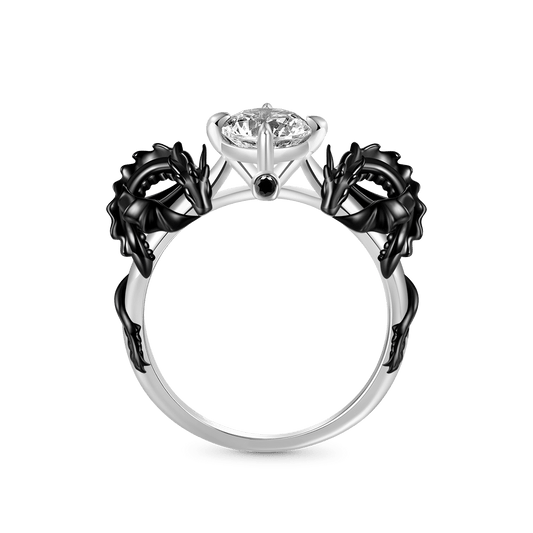 Gnoce Black Dragon Embrace White Diamond Ring_1