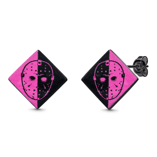 Gnoce Friday the 13th Stud Earrings Platinum-plated Silver Blend_1
