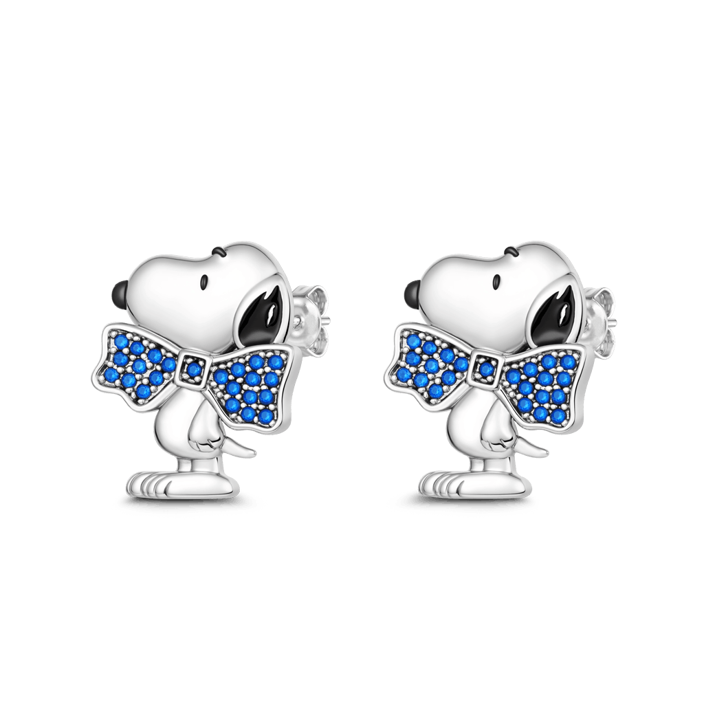 Gnoce Peanuts Snoopy Wearing Bow Stud Earrings_1