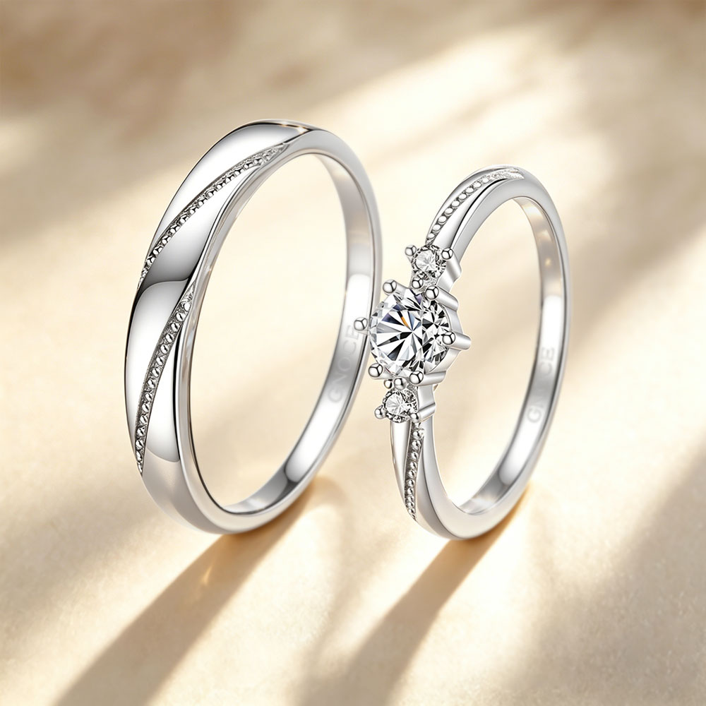 Gnoce 'Love At First Sight' Adjustable Diamond Women's Band_2