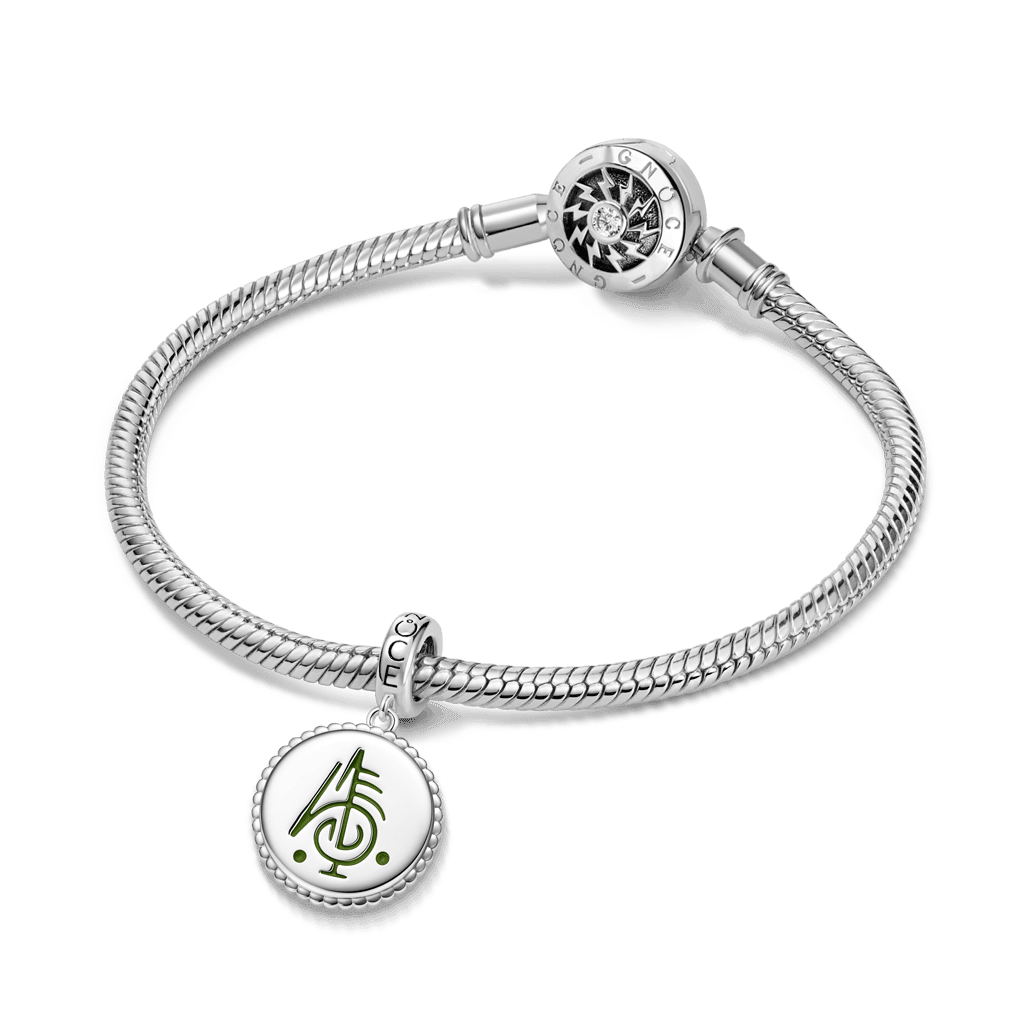 Gnoce Witch Runes Engravable Charm Platinum-plated Silver Blend_4
