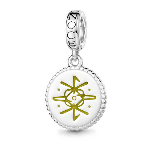 Gnoce Witch Runes Engravable Charm Platinum-plated Silver Blend_1