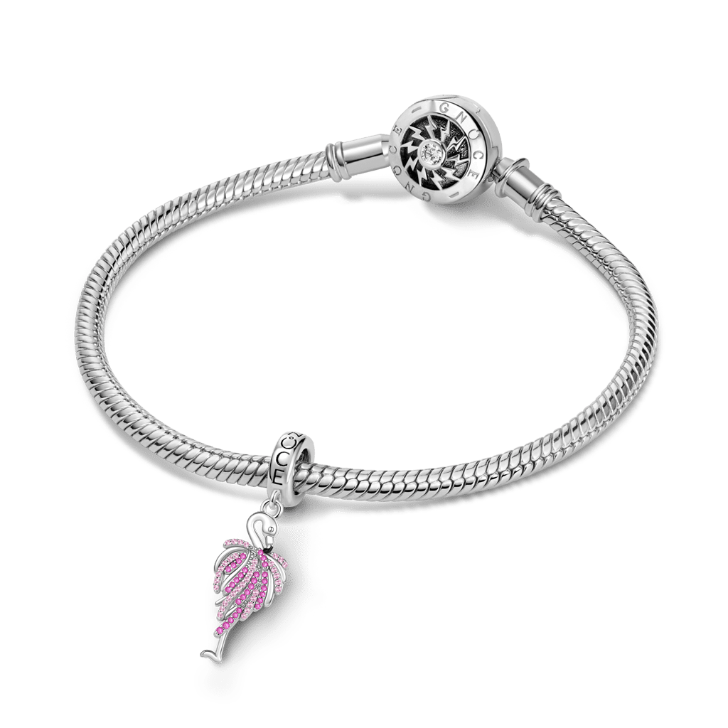 Gnoce Flamingo Charm Platinum-plated Silver Blend_3
