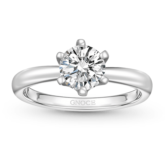 Gnoce Classic 0.5CT Round Halo 925S & VVS Moissanite Engagement Ring_1