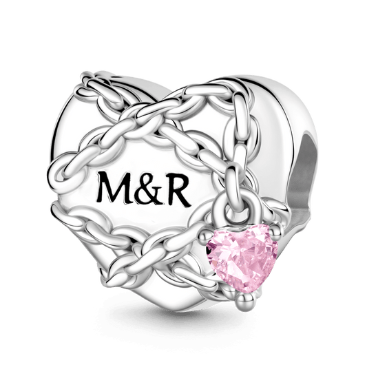Gnoce Chains of Love Heart Charm Platinum-plated Silver Blend_1