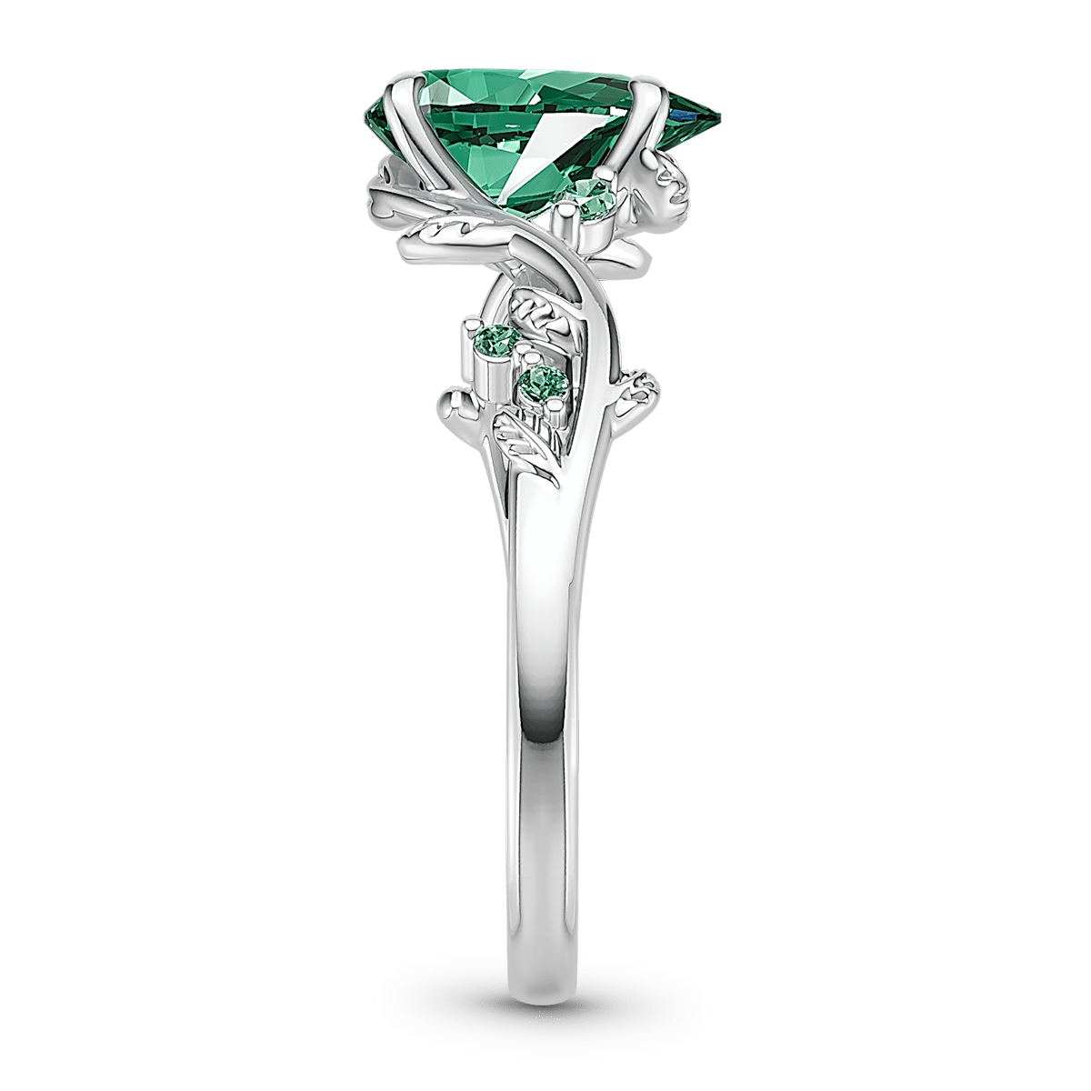 Gnoce Nature-Inspired Twig Pear-cut Engagement Ring_4