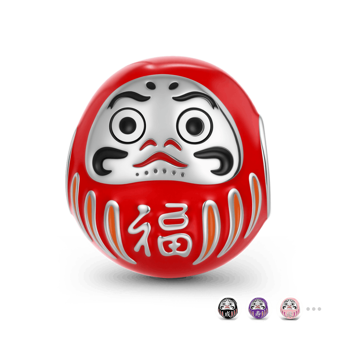 Gnoce Japanese Daruma Charm Platinum-plated Silver Blend_1