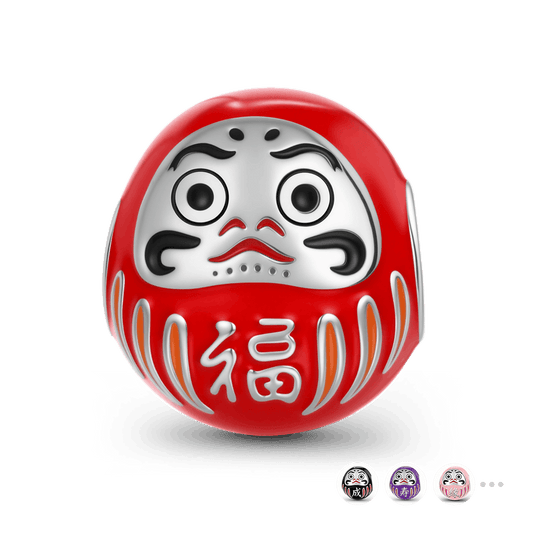 Gnoce Japanese Daruma Charm Platinum-plated Silver Blend_1