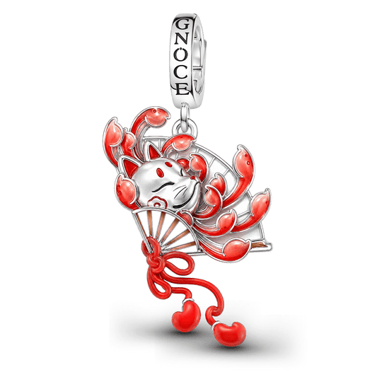 Gnoce Fox Mask Clasp Dangle Charm Platinum-plated Silver Blend_1