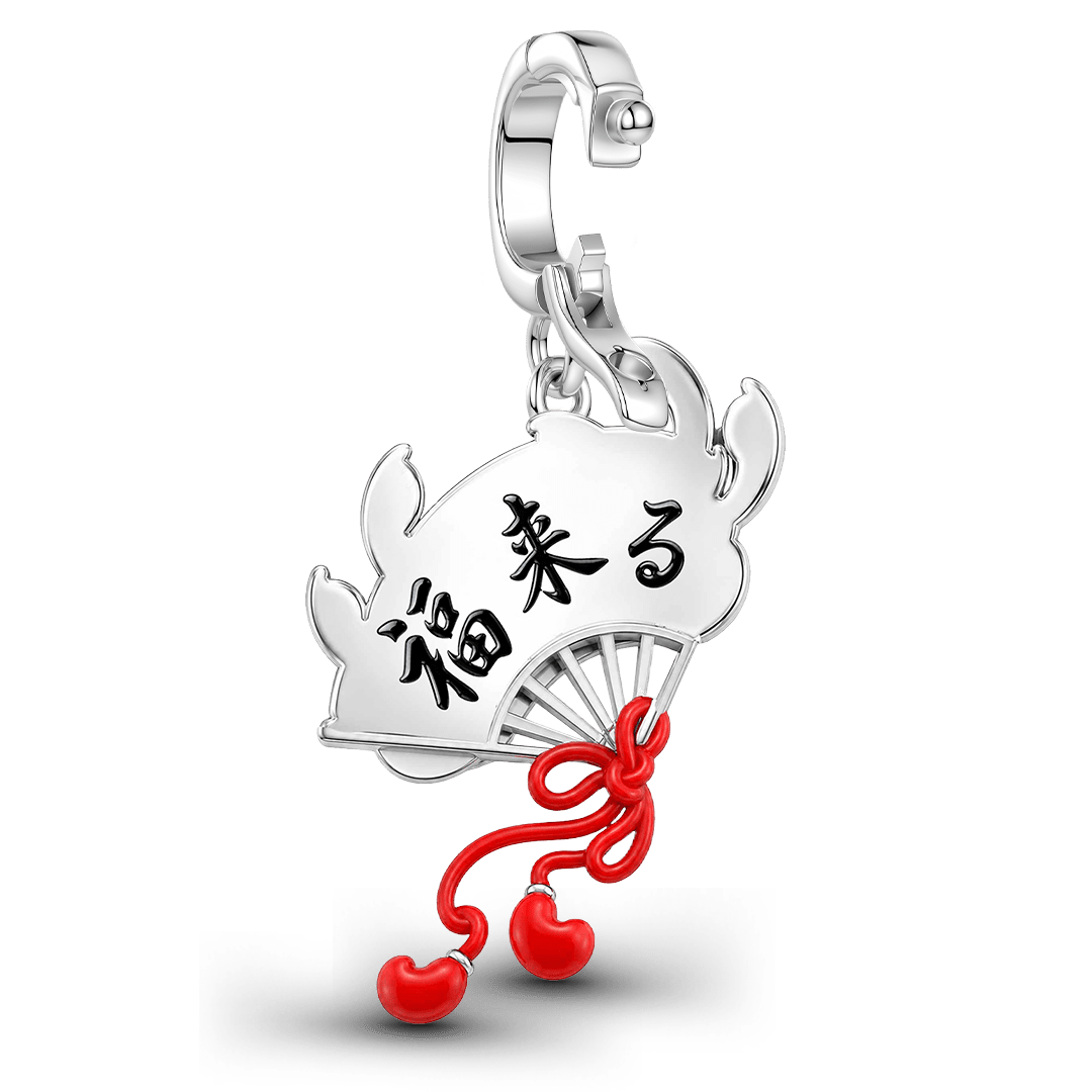 Gnoce Fox Mask Clasp Dangle Charm Platinum-plated Silver Blend_6