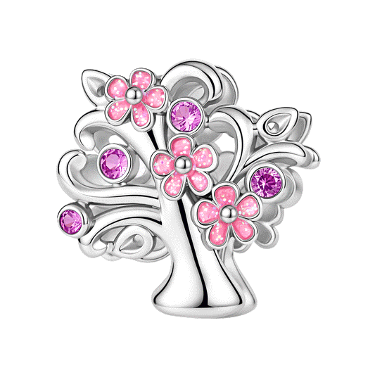 Gnoce Glow-in-the-dark Cherry Blossom Tree Bead Platinum-plated Silver Blend_1