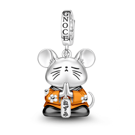 Gnoce Wisdom Rat Guardian Clasp Dangle Charm Platinum-plated Silver Blend_1