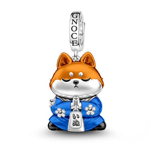 Gnoce Loyalty Dog Guardian Clasp Dangle Charm Platinum-plated Silver Blend_1