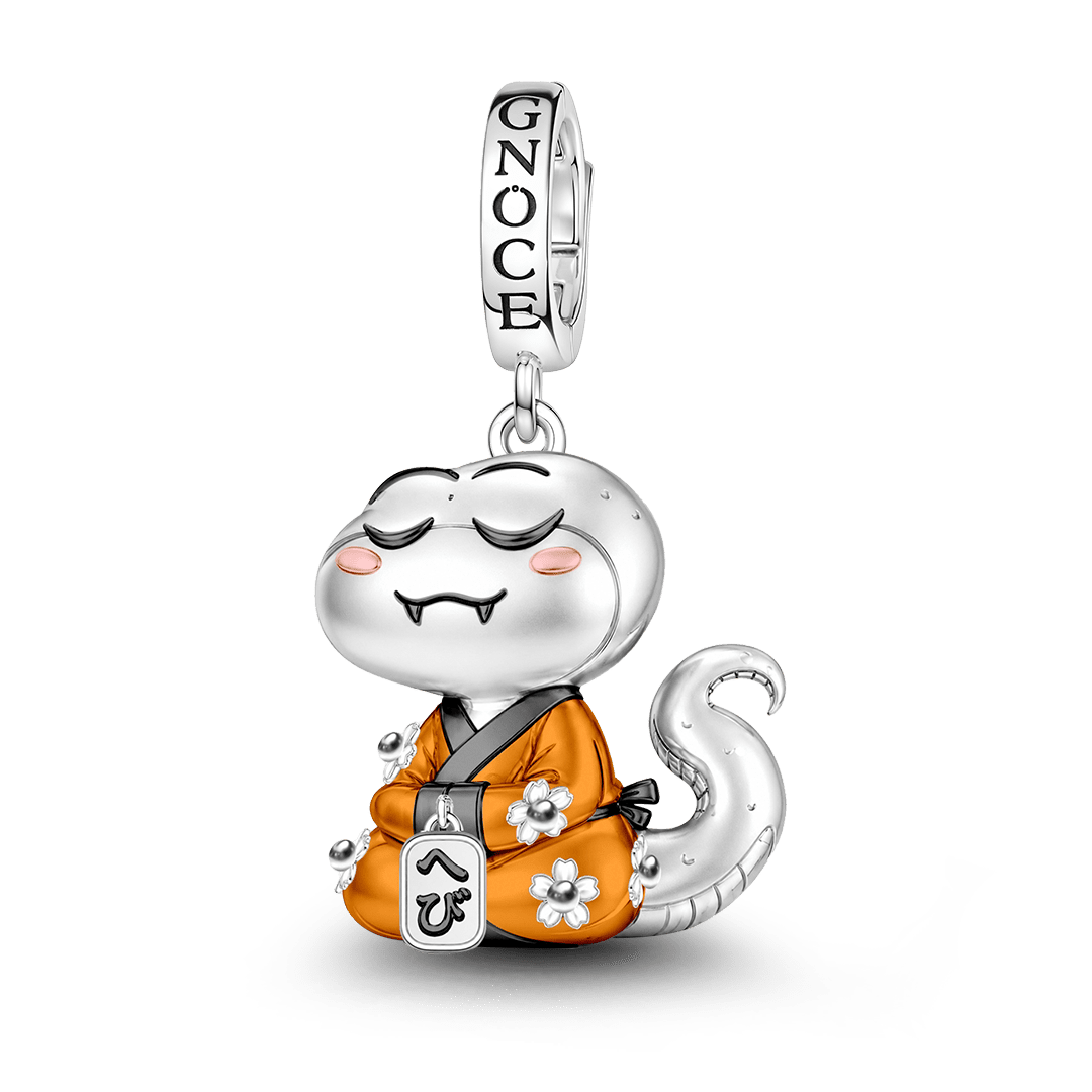 Gnoce Transformation Snake Guardian Clasp Dangle Charm Platinum-plated Silver Blend_1
