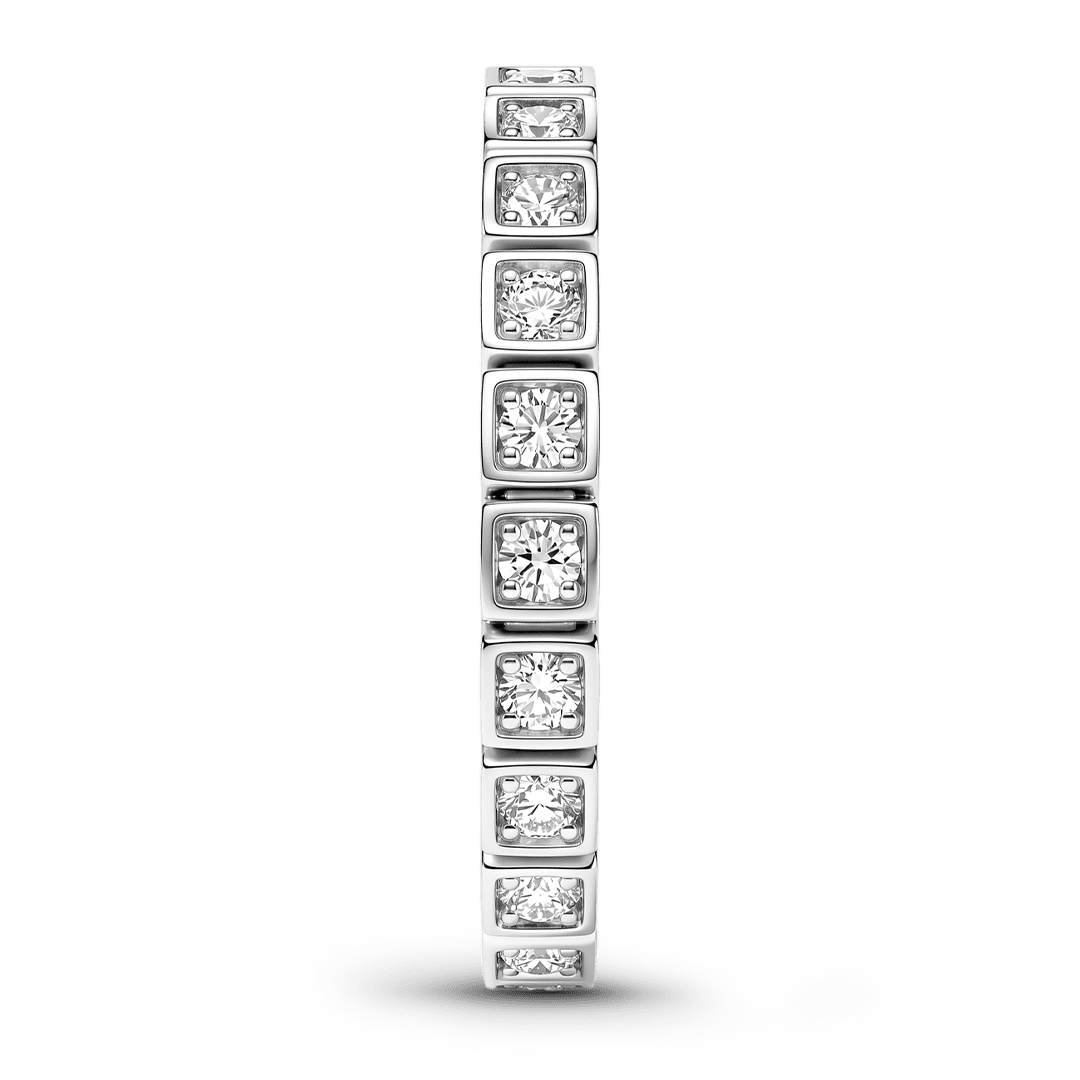 Gnoce Square Bezel Diamond Ring Platinum-plated Silver Blend_5