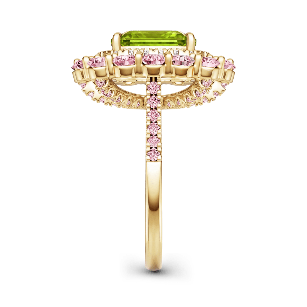 Gnoce Double Halo Peridot Ring_4