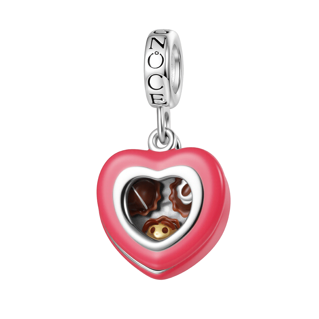 Colgante de Abeja en Caja de Corazón de Chocolate