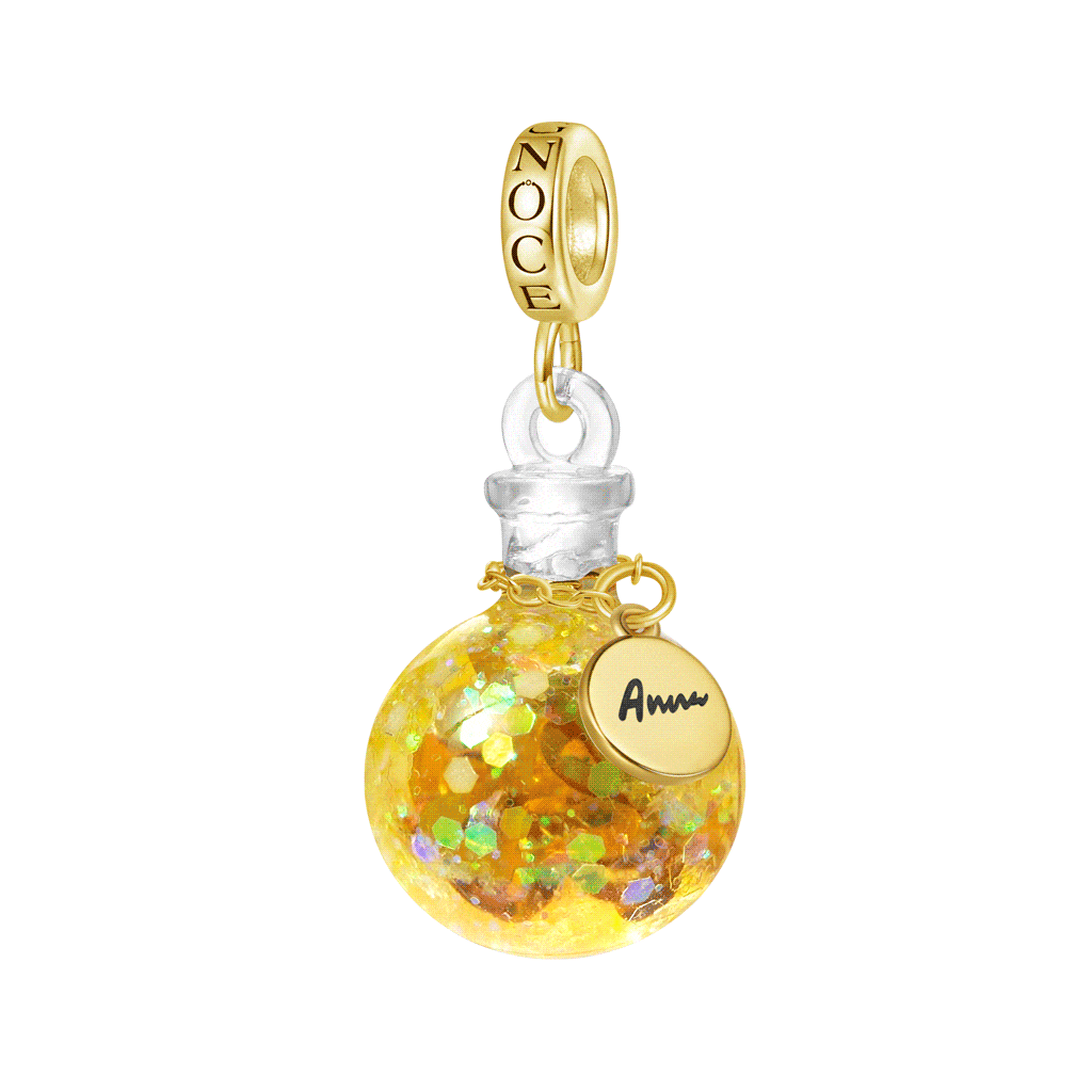 Colgante Botella De Arena Luminosa Con Lentejuelas