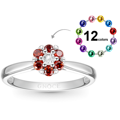Anillo Flor De Piedra De Nacimiento