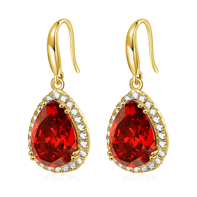 Pendientes Con Forma De Pera Y Piedra De Nacimiento