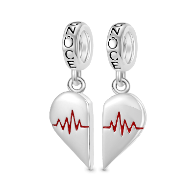 Colgante Engravable Pareja Electrocardiograma