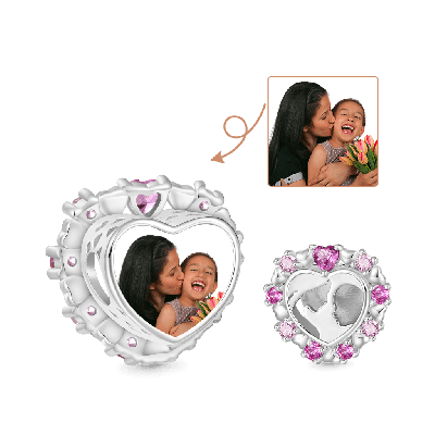 Charm Foto Corazón Madre & Hijo