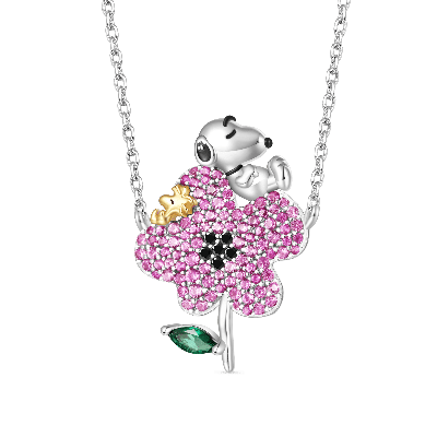 Collar Diamante Snoopy Flor