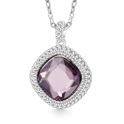 Collar de Diamante Violeta Profundo