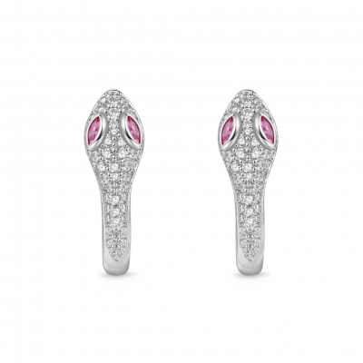 Pendientes Huggie de Serpiente de Diamante