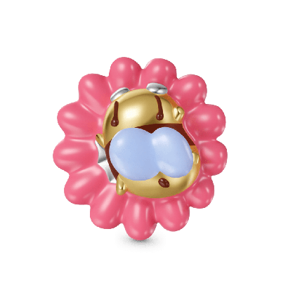 Charm de Clip Abeja En Flor