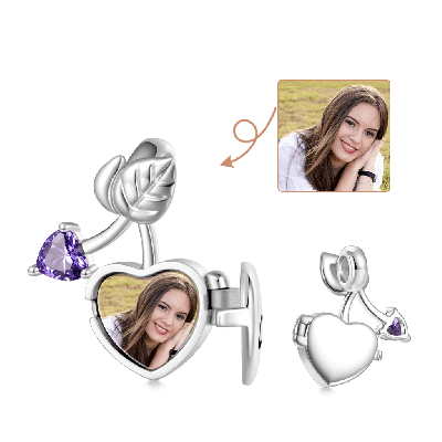 Charm de Foto de Corazón De Cereza