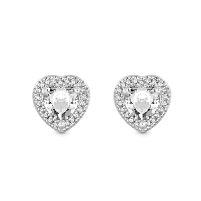 Pendientes De Diamante En Forma De Corazón Brillante