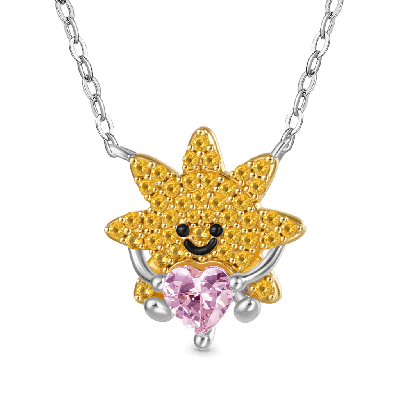 Collar Diamante Sol Sonriente